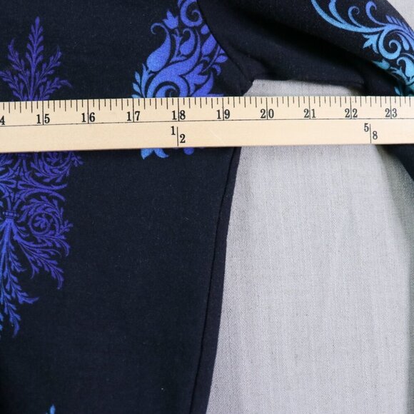 Pashma Arte Hoodie Women’s M Black Blue Cotton Fleece Hand Dyed Print NWT - Picture 13 of 16
